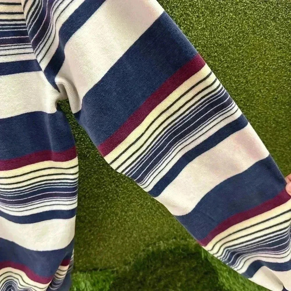 Vintage 1980s Fletcher Striped V-Neck Sweater Medium - Picture 5 of 5